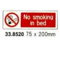  SIGN WHITE VINYL NO SMOKING IN BED 75X200MM