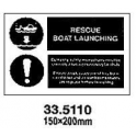  LSA SIGN, 150 x 200 MM, RESCUE BOAT LAUNCHING…