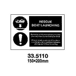  LSA SIGN, 150 x 200 MM, RESCUE BOAT LAUNCHING…
