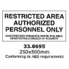 RESTRICTED AREA AUTORIZED PERSONNEL ONLY