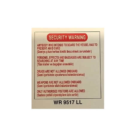 SECURITY WARNING 400X400MM