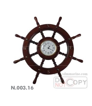 Wheel with Clock Dark Mahogany