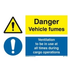 DANGER VEHICLE FUMES HJ 20*30