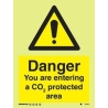 DANGER YOU ARE ENTERING A CO2 PROTECTED AREA  HG 20*15