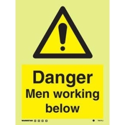 DANGER MEN WORKING BELOW HG...