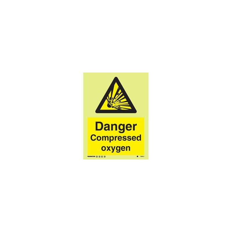 DANGER COMPRESSED OXYGEN HG 20*15