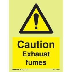 CAUTION EXHAUST FUMES HG 20*15