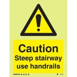 CAUTION STEEP STAIRWAY USE...