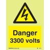 DANGER 3300 VOLTS HG 20*15