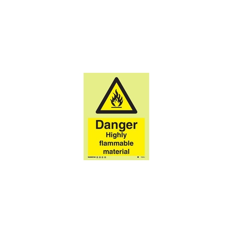 DANGER HIGHLY FLAMMABLE MATERIAL HG 20*15