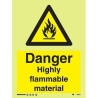 DANGER HIGHLY FLAMMABLE MATERIAL HG 20*15