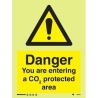 DANGER YOU ARE ENTERING A CO2 PROTECTED AREA HG 20*15